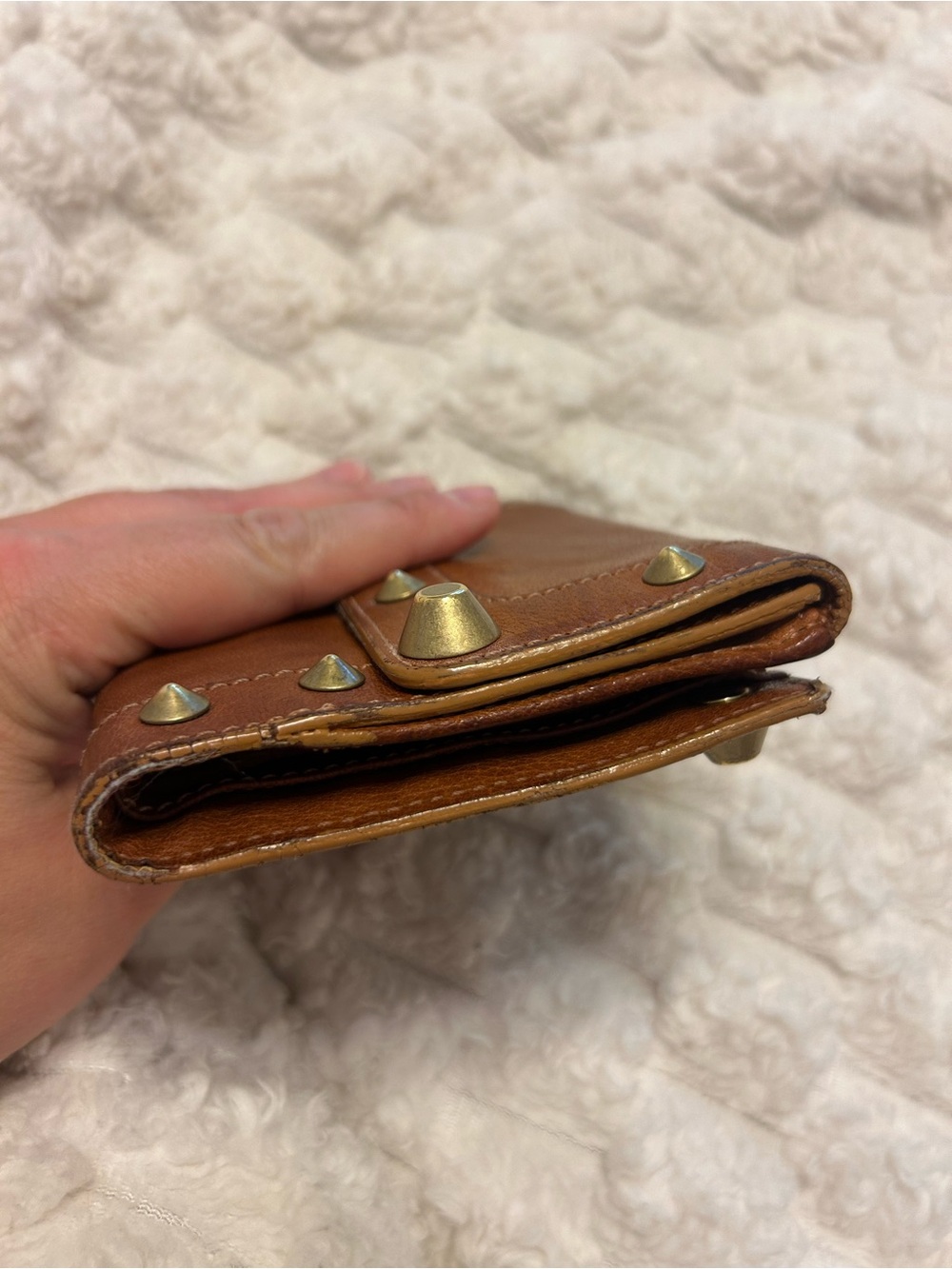 Chloe Paddington Vintage Studded Leather Bifold Wallet Cognac Brass with COA - Picture 14 of 16